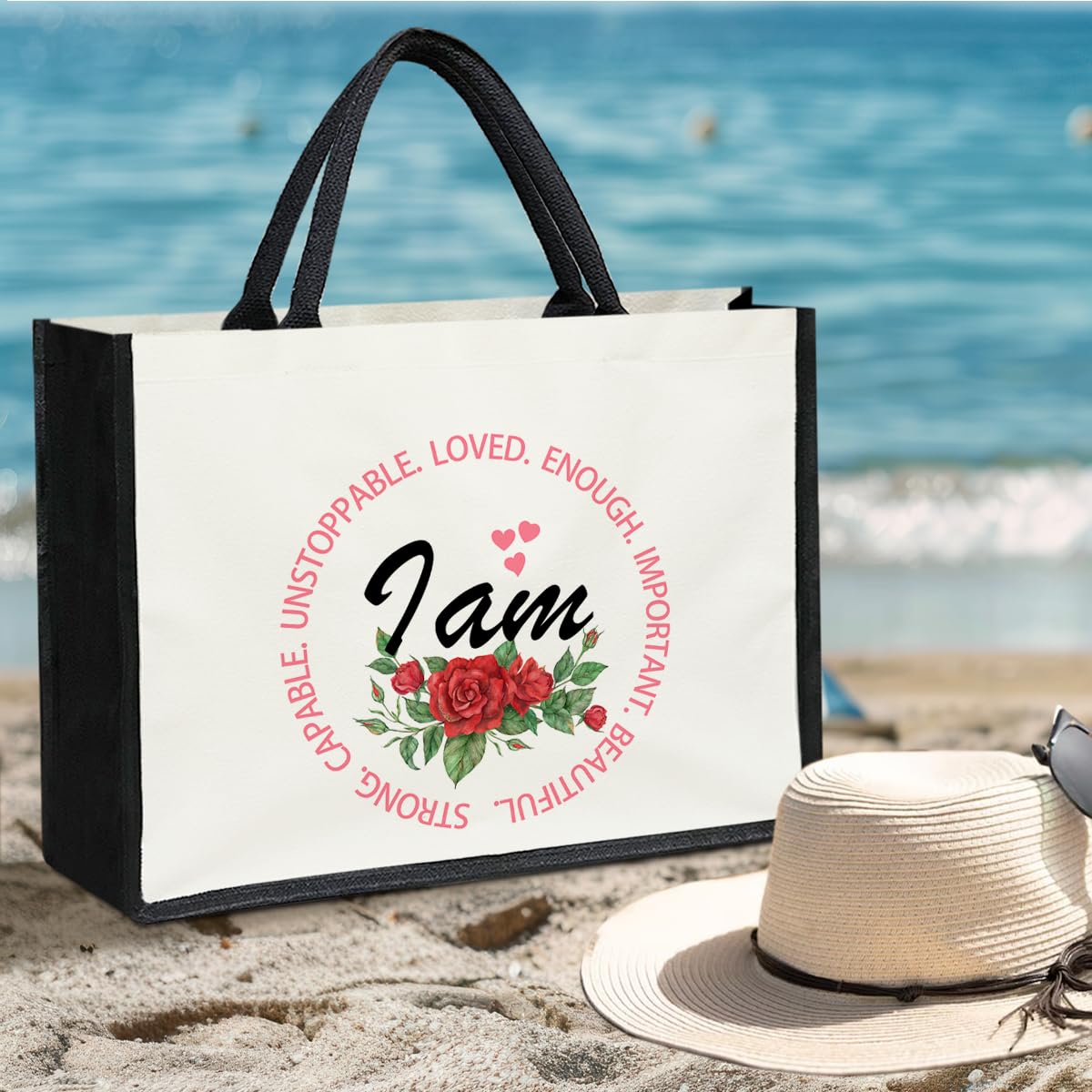Canvas Tote Bag Beach Tote Bag Aesthetic Tote Bag Cute Tote Bag Big Tote Bag Inspirational Gifts For Women Friends