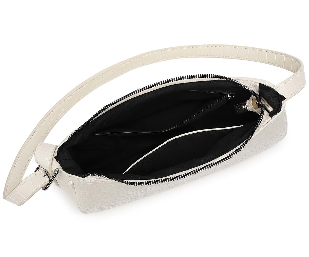 Small Purse for Women, Adjustable Shoulder Bags Crocodile Pattern Clutch Purse with Zipper Closure Retro