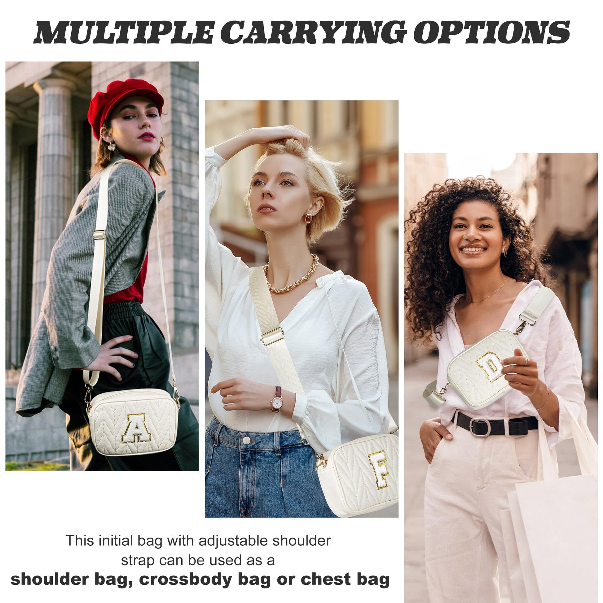 TOPEAST Small Leather Crossbody Bags for Women - Travel Essentials, Christmas Birthday Gifts Quilted Purses Shoulder Handbag
