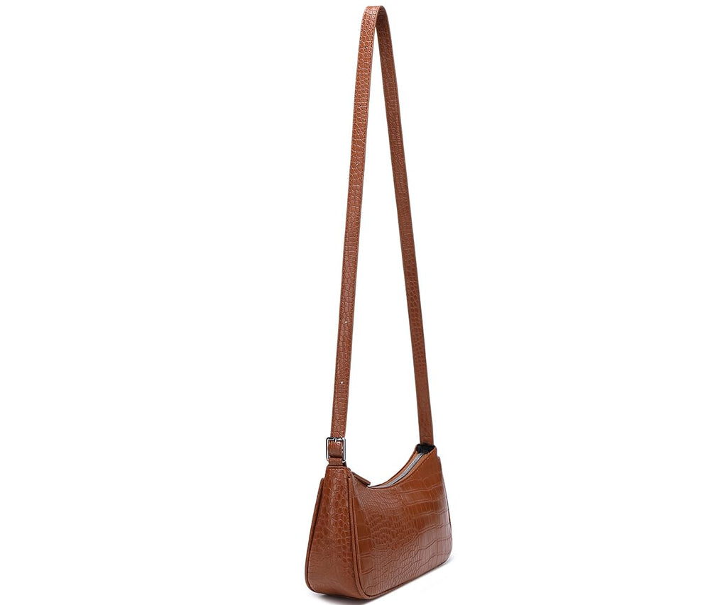 Small Purse for Women, Adjustable Shoulder Bags Crocodile Pattern Clutch Purse with Zipper Closure Retro