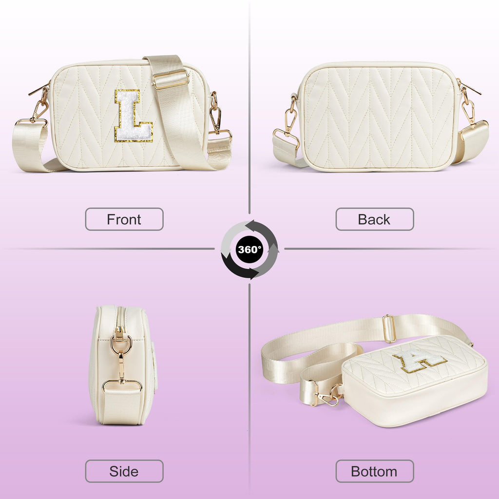 TOPEAST Small Leather Crossbody Bags for Women - Travel Essentials, Christmas Birthday Gifts Quilted Purses Shoulder Handbag