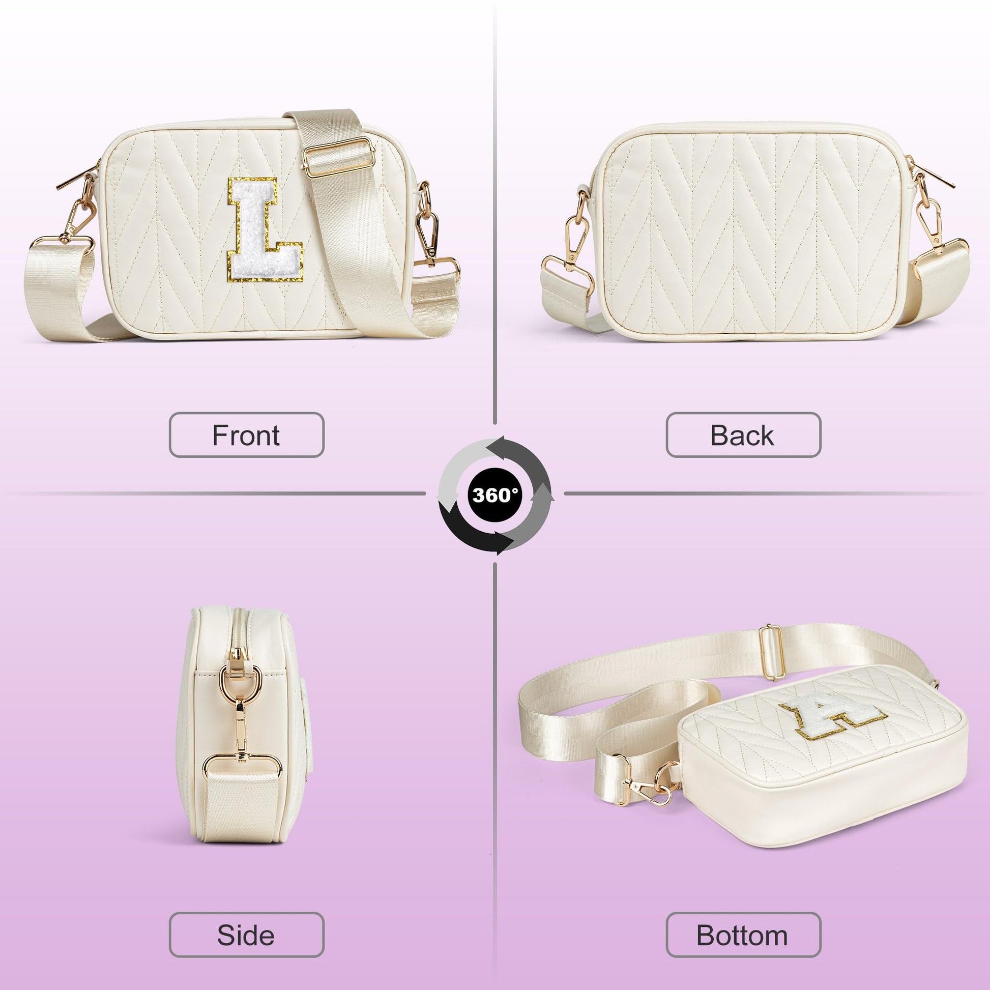 TOPEAST Small Leather Crossbody Bags for Women - Travel Essentials, Christmas Birthday Gifts Quilted Purses Shoulder Handbag
