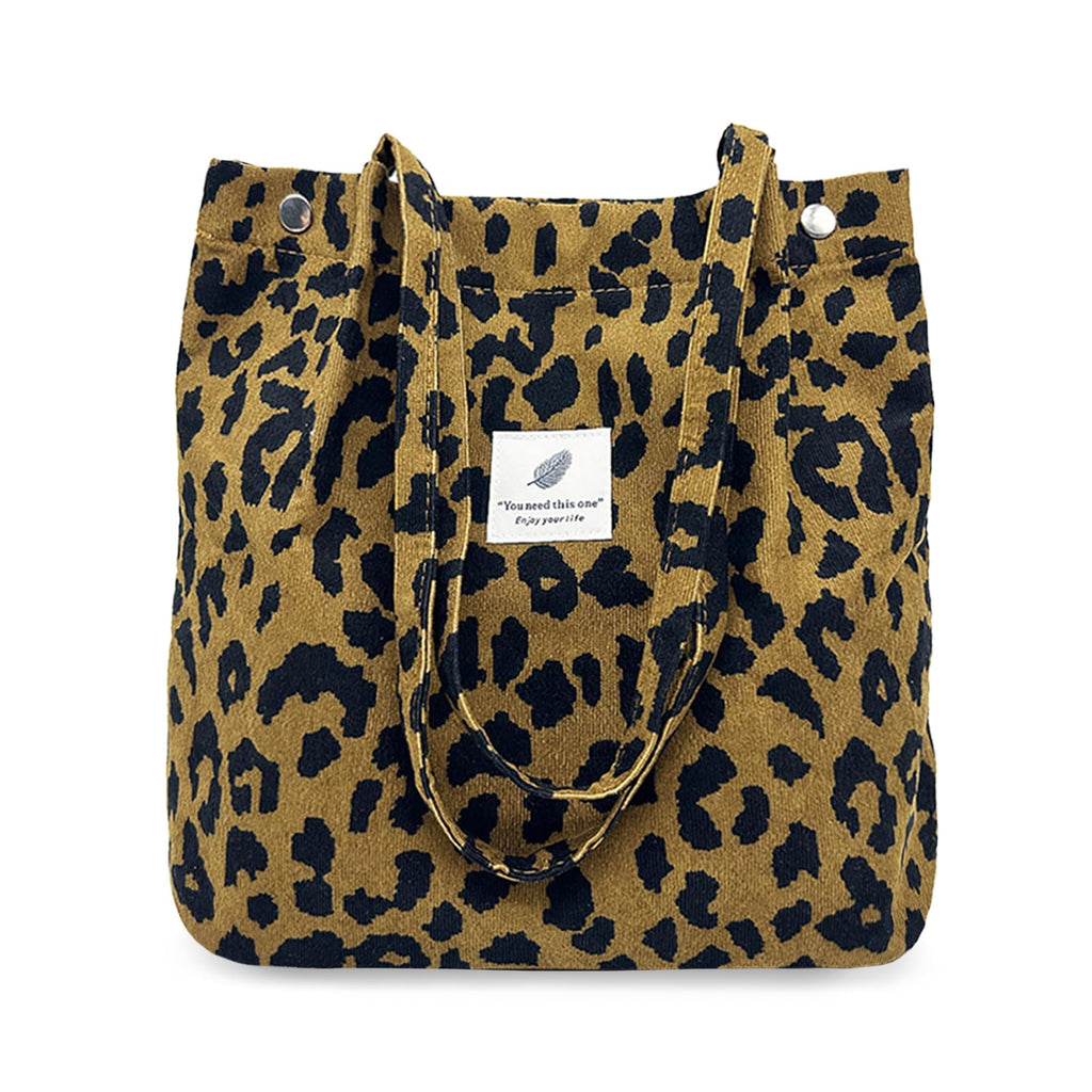 TELLUMO Fashion Corduroy Tote Bag Cow Print Bag Purses for Women Teen Girls with Inner Pocket