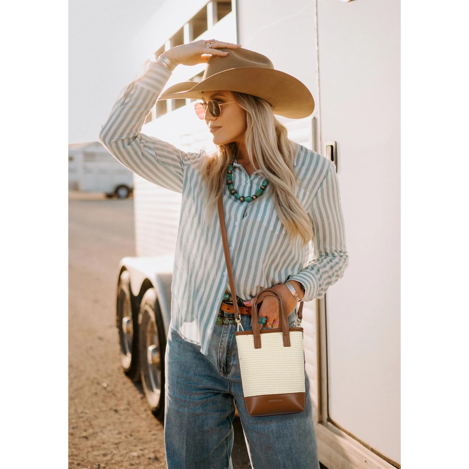 BOSTANTEN Small Crossbody Purse for Women Mini Tote Bag Top Handle Shoulder Bag Compact Handbags with Adjustable Strap