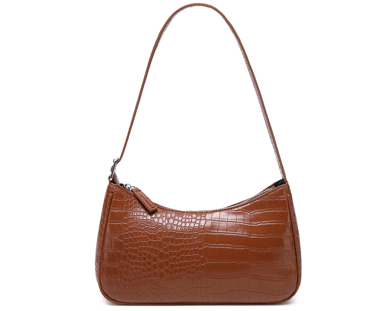 Small Purse for Women, Adjustable Shoulder Bags Crocodile Pattern Clutch Purse with Zipper Closure Retro