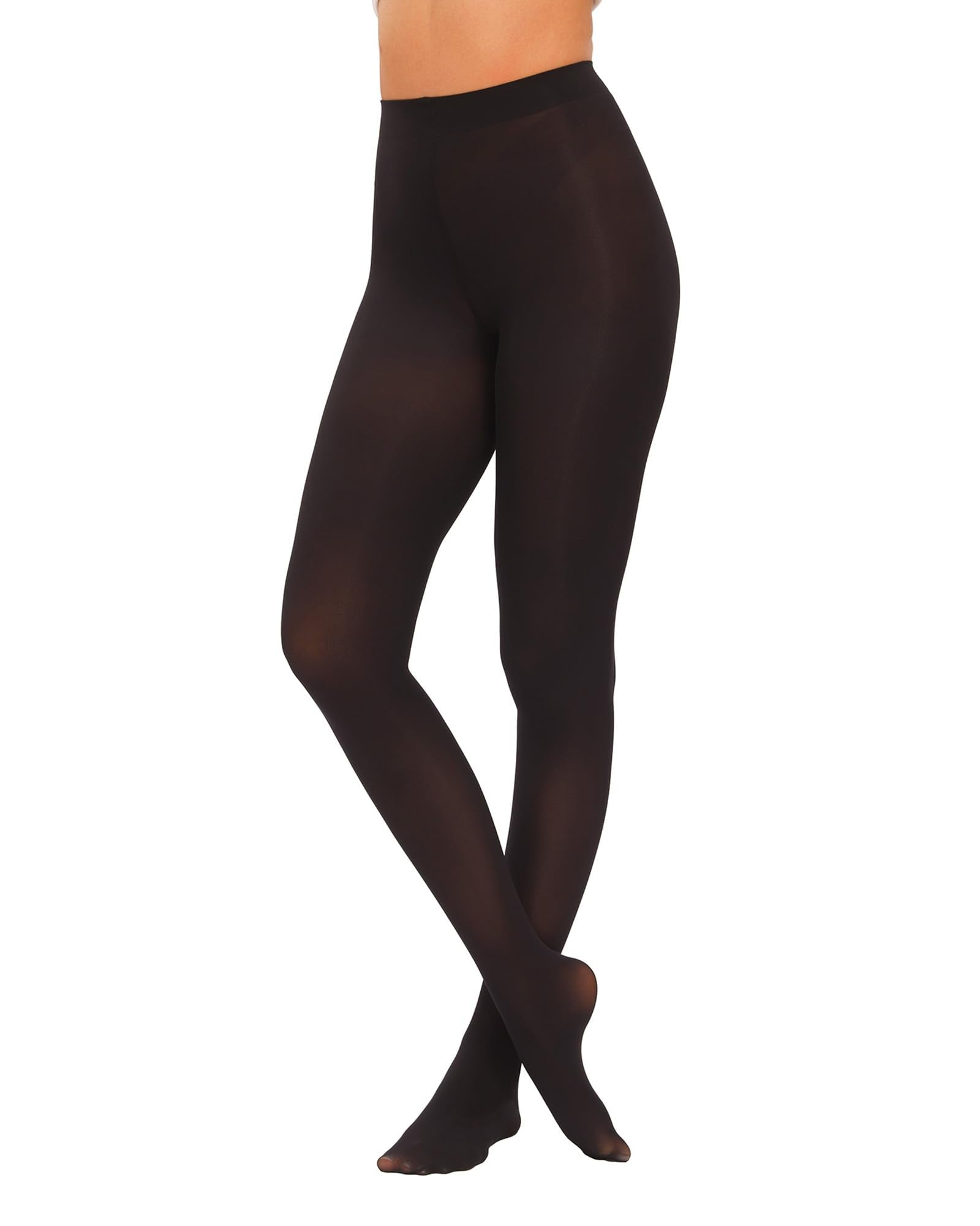 Women Ultra Soft 50 Denier Silky Tights Semi Opaque Solid Color Pantyhose High Waist Footed Stockings